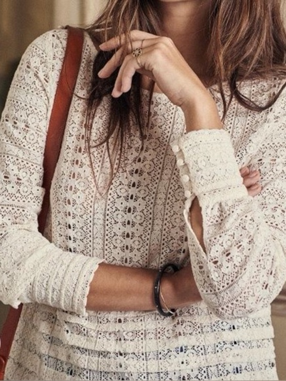 Sézane Marta lace blouse, size 34 (US 2)